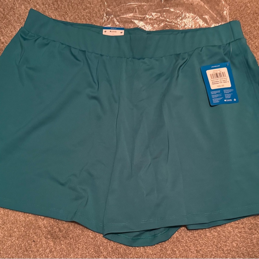 Columbia Blue Athletic Shorts Lightweight Elastic Waist